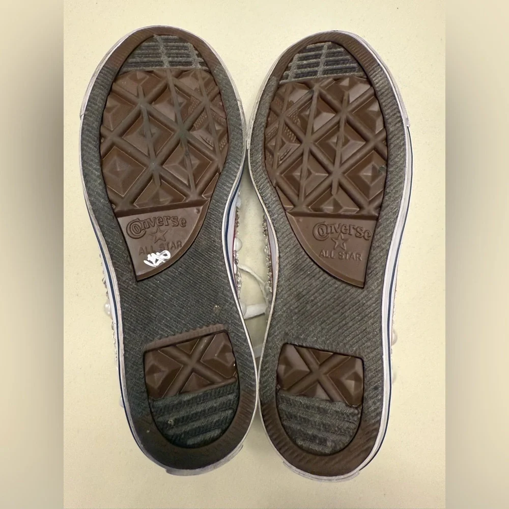 Hand Beaded and Crystal Converse All Star Low Top Sneakers - Picture 7 of 10